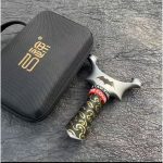 Stainless Steel Round-Head Bat Style Slingshot for Outdoor Recreation