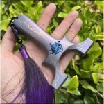 Titanium Alloy Blue-Finished Dragon Tooth Style Slingshot