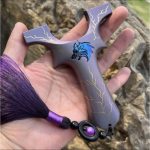 Titanium Alloy Blue-Finished Dragon Tooth Style Slingshot